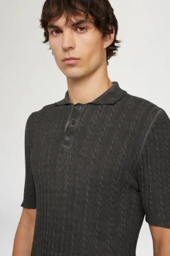 Polo in Maglia Grigia