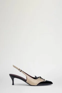 Slingback Nere & Ecrù