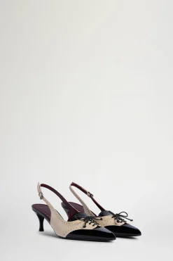 Slingback Nere & Ecrù