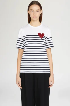 T-shirt Cuore Spezzato a Righe