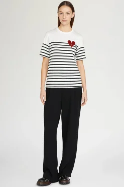 T-shirt Cuore Spezzato a Righe