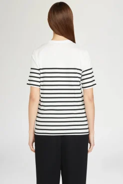 T-shirt Cuore Spezzato a Righe