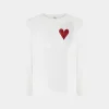 T-shirt Cuore Spezzato Lunga Bianca