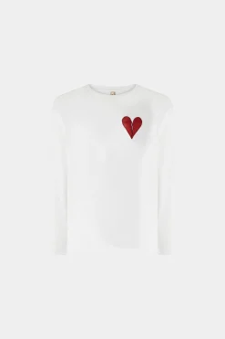 T-shirt Cuore Spezzato Lunga Bianca