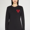 T-shirt Cuore Spezzato Lunga Nera
