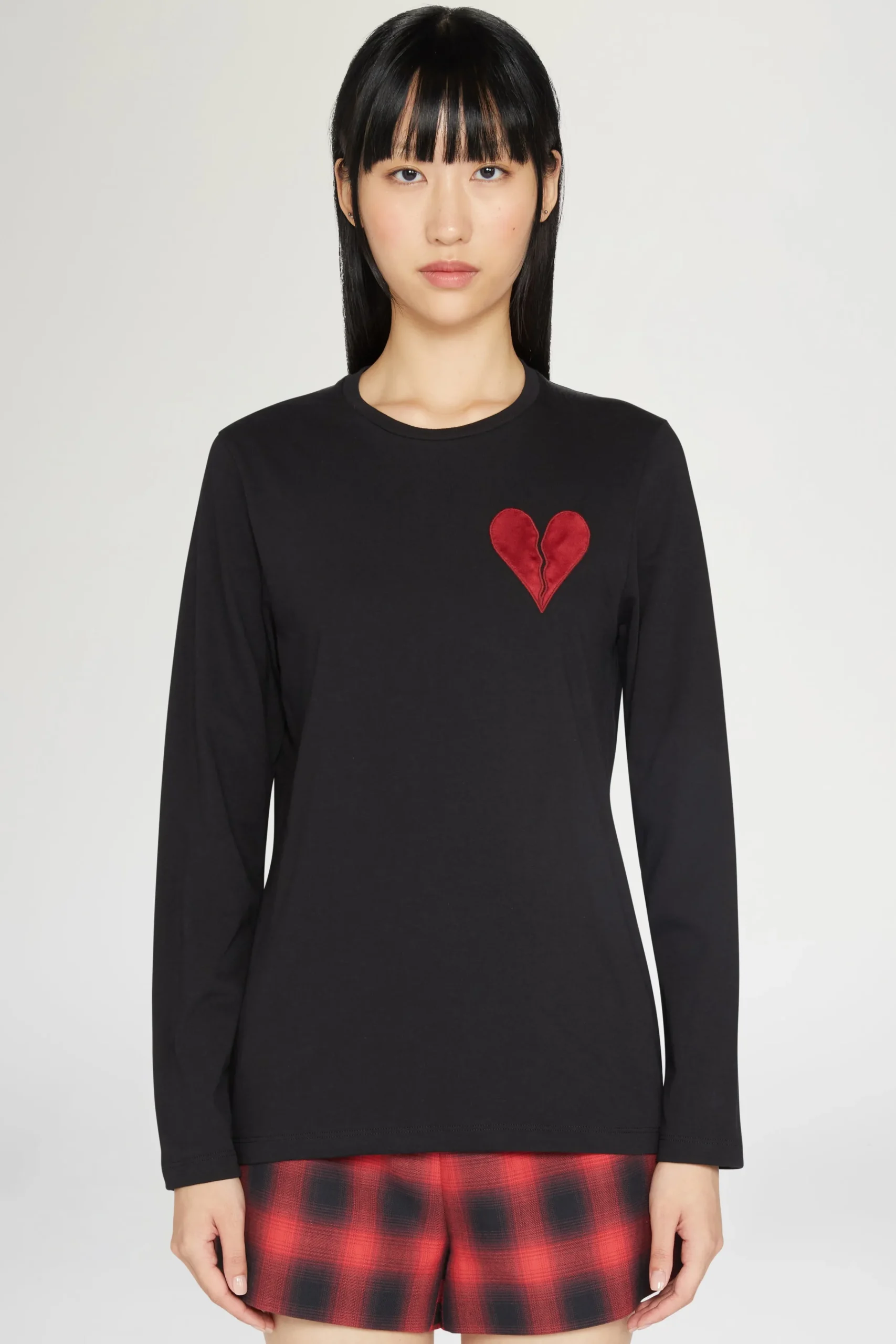 T-shirt Cuore Spezzato Lunga Nera