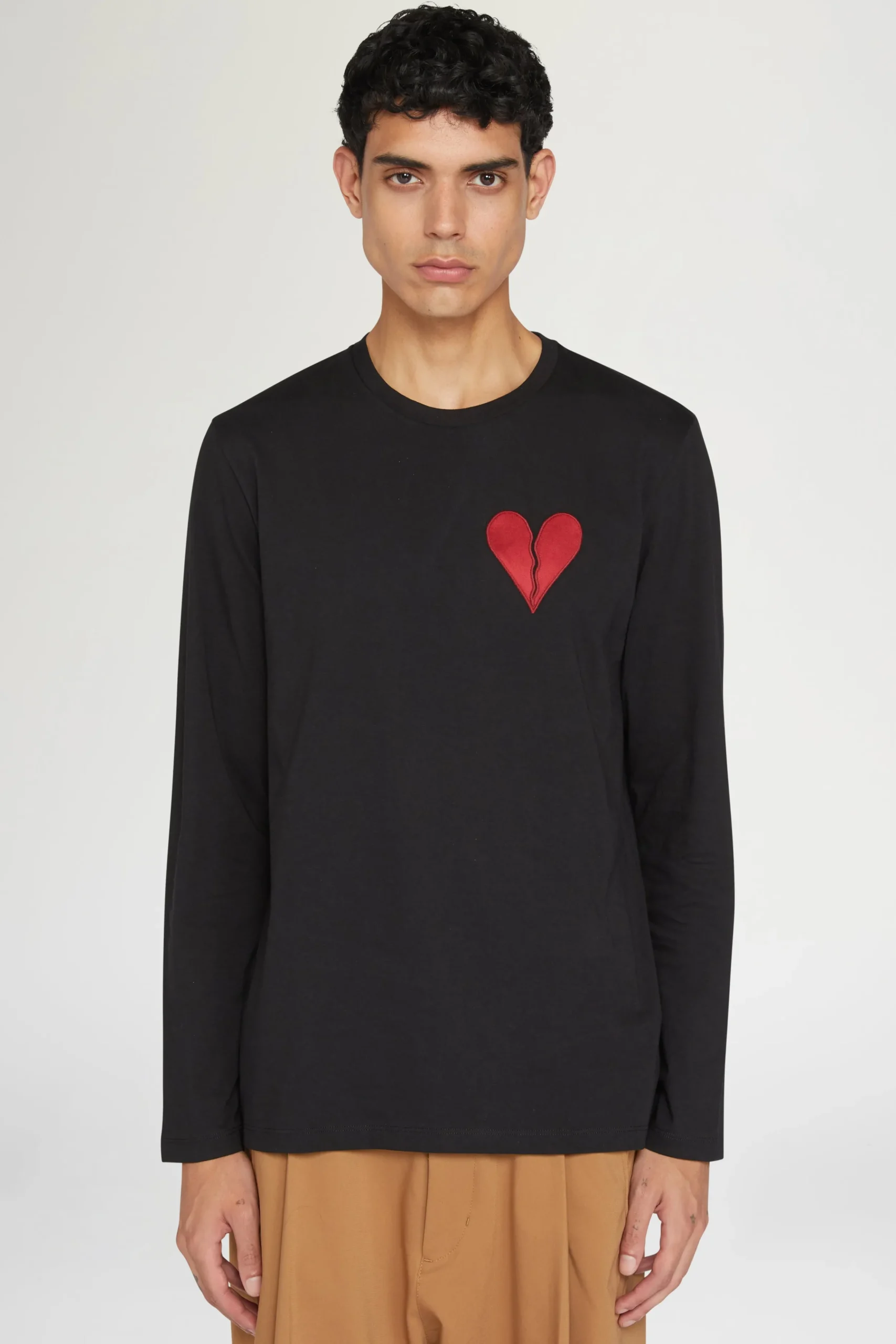 T-shirt Cuore Spezzato Lunga Nera