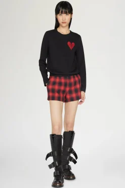 T-shirt Cuore Spezzato Lunga Nera