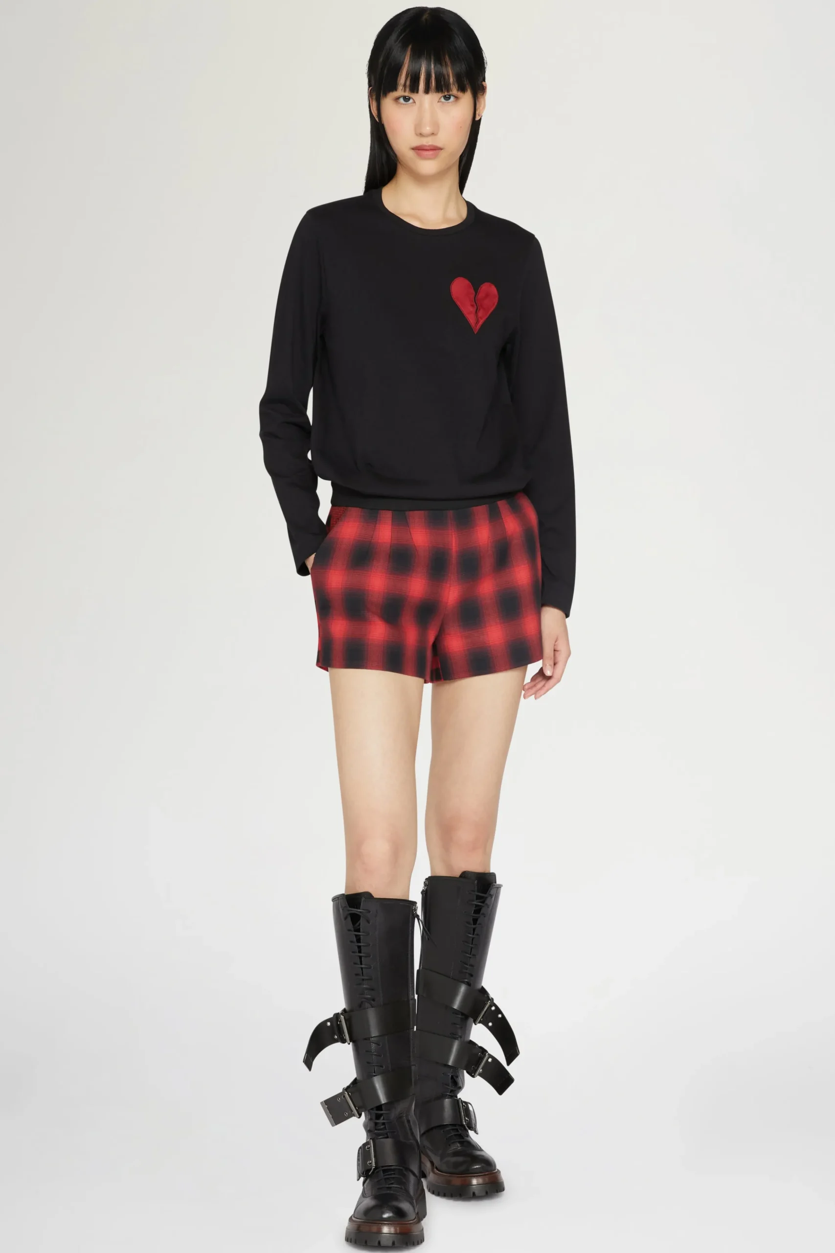 T-shirt Cuore Spezzato Lunga Nera