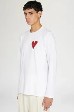 T-shirt Cuore Spezzato Lunga Bianca