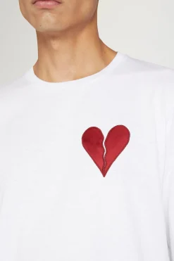 T-shirt Cuore Spezzato Lunga Bianca