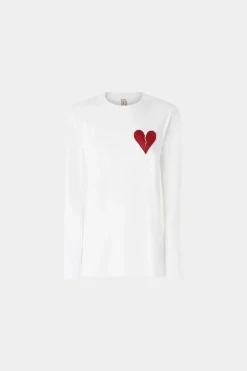 T-shirt Cuore Spezzato Lunga Bianca