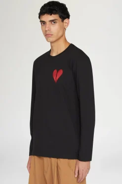 T-shirt Cuore Spezzato Lunga Nera