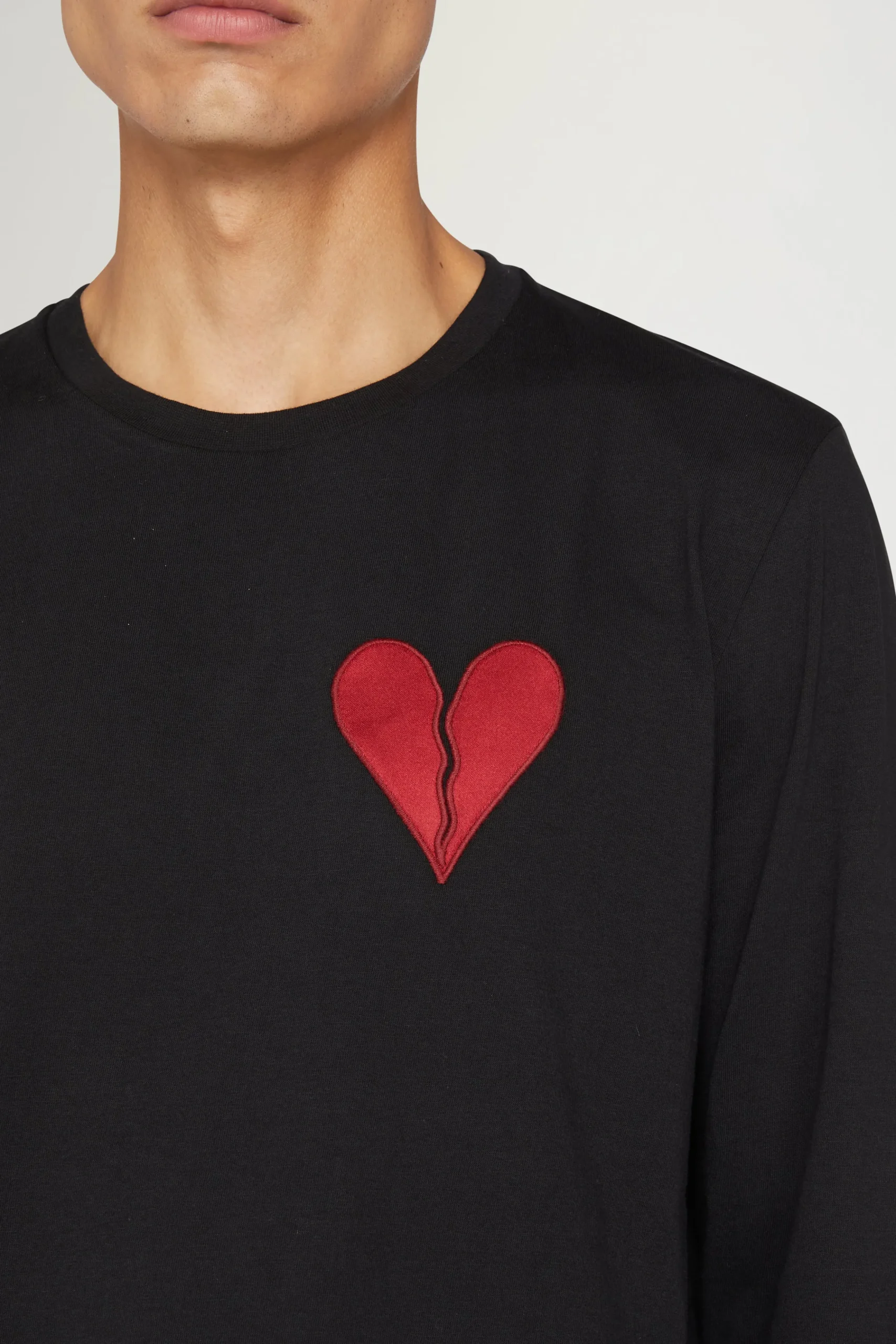 T-shirt Cuore Spezzato Lunga Nera